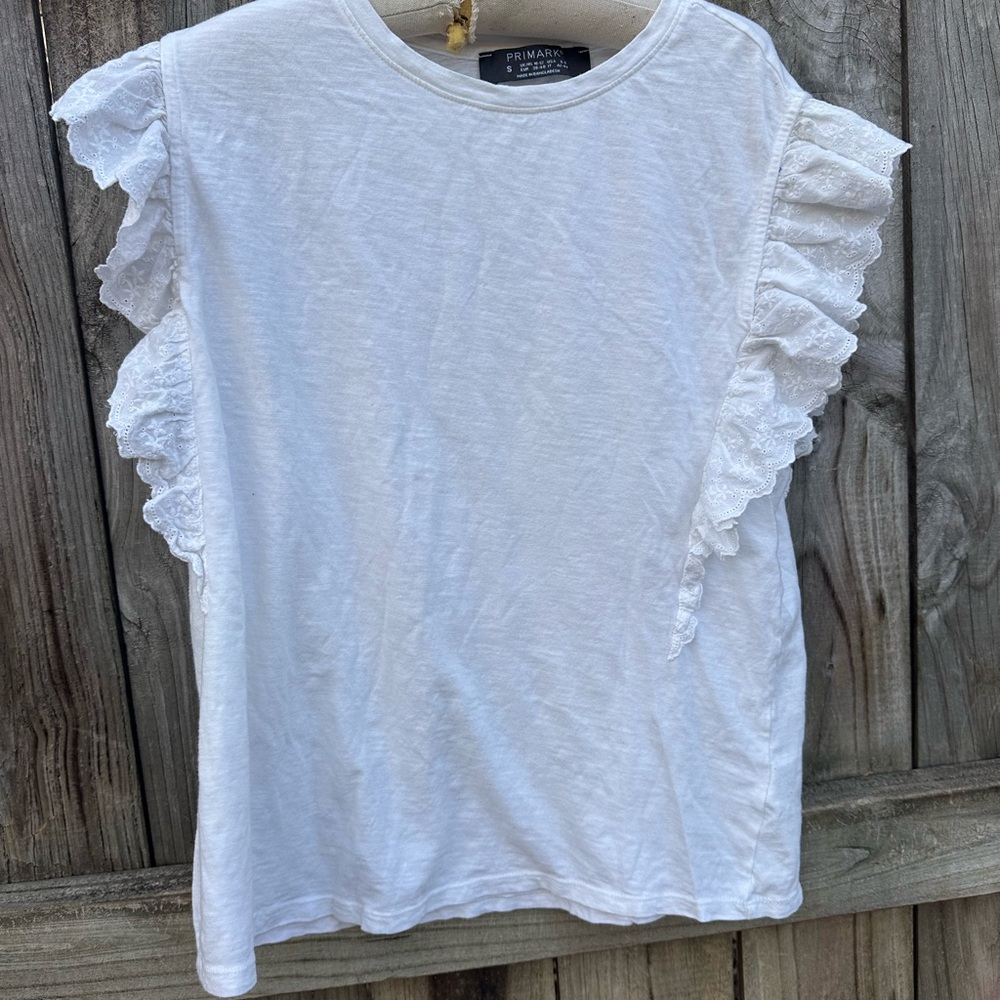 Primark cotton white eyelet shirt